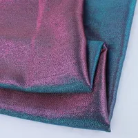 Iridescent Metallic Glossy Purple Blue Elastic Fabric Handmade Fashion Clothing Sewing Supplies 150cm x 50cm -Sold By Half Meter