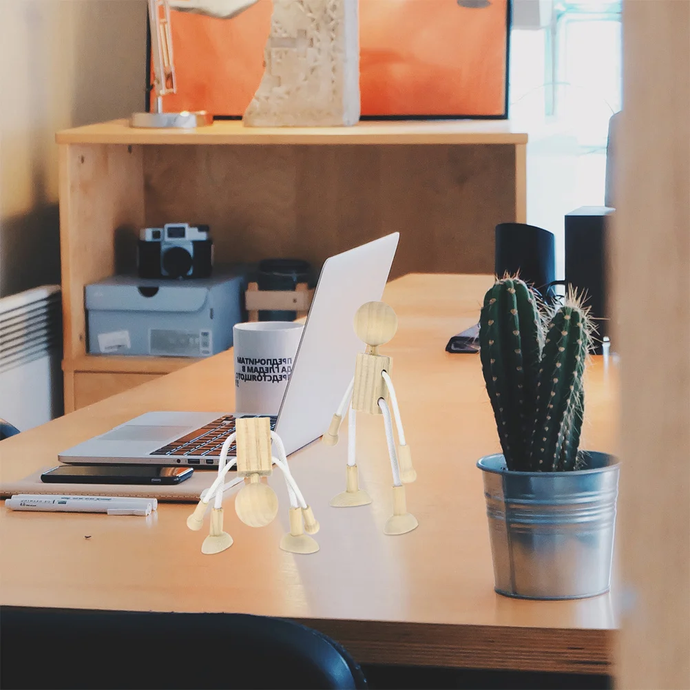 مجموعة شخصيات كرتونية خشبية مكونة من 6 قطع، مواد حرفية صغيرة غير مكتملة، شخصيات خشبية سهلة الشكل للأطفال، متعة إبداعية #3