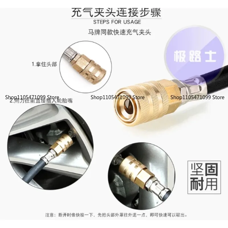 Digital Tire Inflator Gauge with LED Display, 200 PSI Quick Fill Air Chuck for Car Truck Motorcycle, Pressure Test Tool