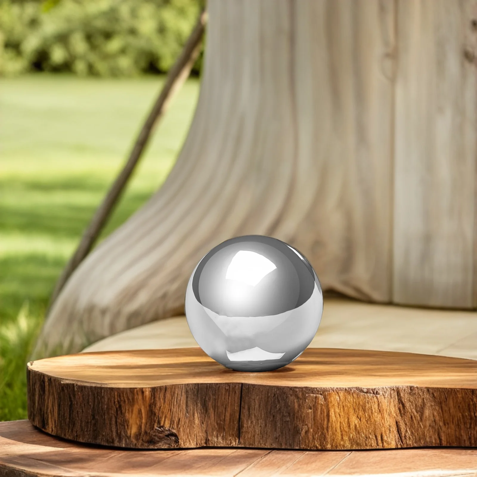 

2pcs 7.07 Inch Polished Stainless Steel Hollow Reflective Garden Sphere Mirror Ball Decorative Floating Pond Ornament Outdoor