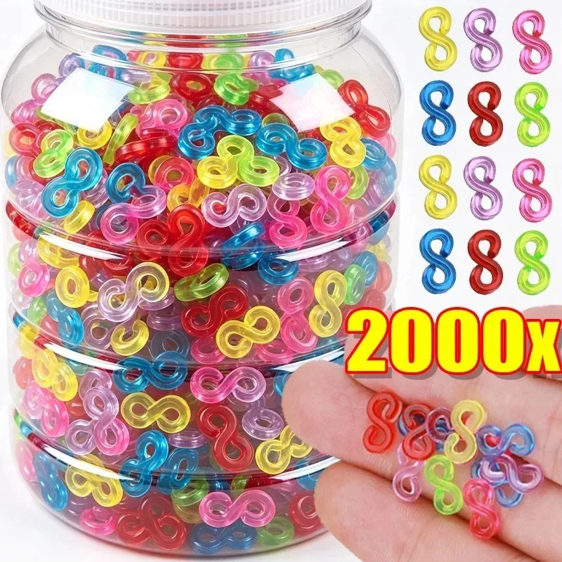 Colorful Mini S-shape Clips DIY Rubber Band Lock Hook for Charm Woven Bracelet Kids Handmade Jewelry Making Accessories Supplies