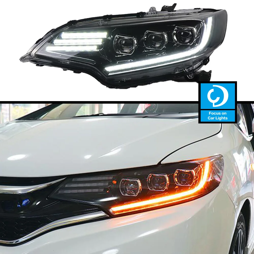 Car Front Headlight For Honda FIT JAZZ GK5 2018 LED HeadLamp Styling Dynamic Turn Signal Lens Automotive Accessories Assembly