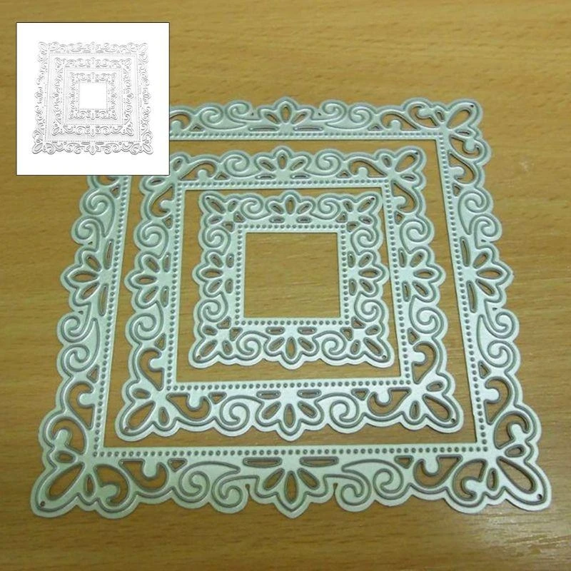 Frame Metal Cutting Die Stencil Lace Die Cuts Embossing Script Dies Stencils best sale