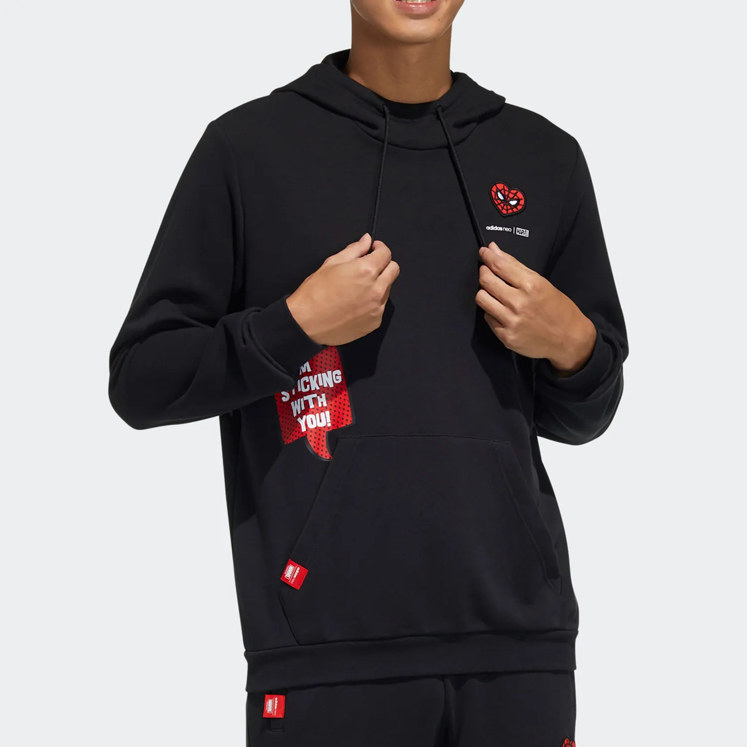 أديداس حقيقية نيو سبايدر مان التعاون عيد الحب الرجال الرياضة مقنعين البلوز H55129