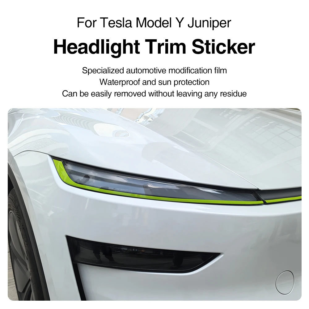Per Tesla Modello 3 Highland 2025 Auto Faro Decorazione Adesivi Modello Y Juniper 2026 Trim Strip Cambia Colore Pellicola Accessori