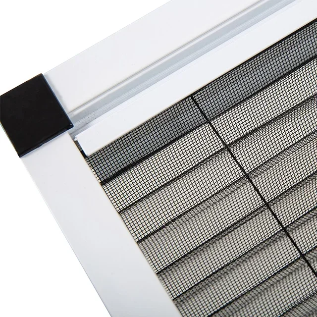 retractable track type pleated mesh sliding insect screen door for window and door