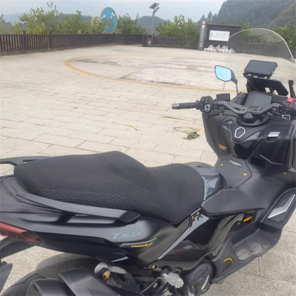 TMAX56 Sunscreen Seat Cover For YAMAHA TMAX560 Thermal Insulation Seat Cushion Cover 3D Breathable Mesh Seat Cushion