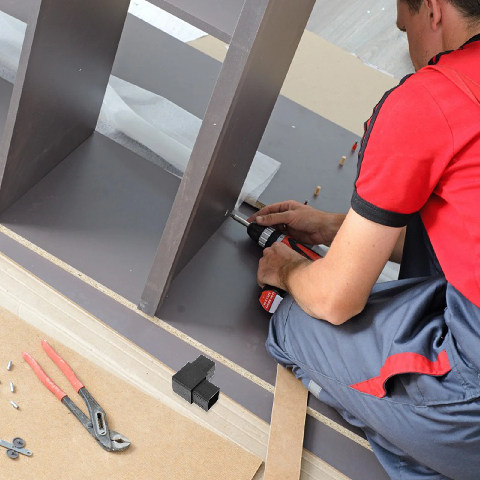 

Two-Way Right Angle Corner Connector for 40-Type Square Tubes Heavy Duty Plastic Steel Pipe Fitting Bracing Joint for Shelf