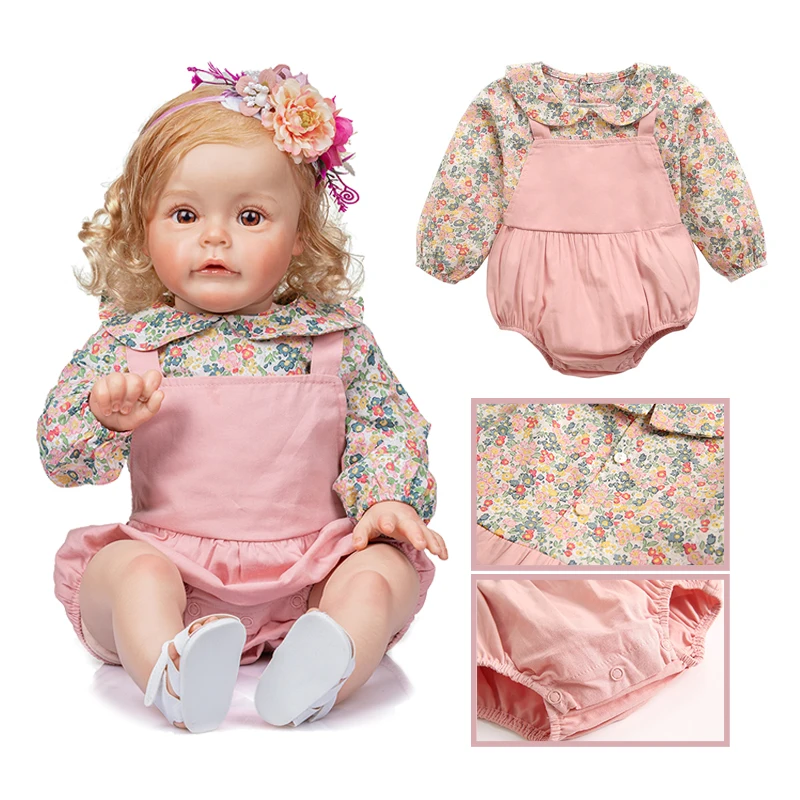 55CM silikonowe prawdziwe Reborn ubranka dla lalki akcesoria do butów 22 cali lalki dla dzieci piękne ubrania kombinezon sukienka sweter DIY zabawki