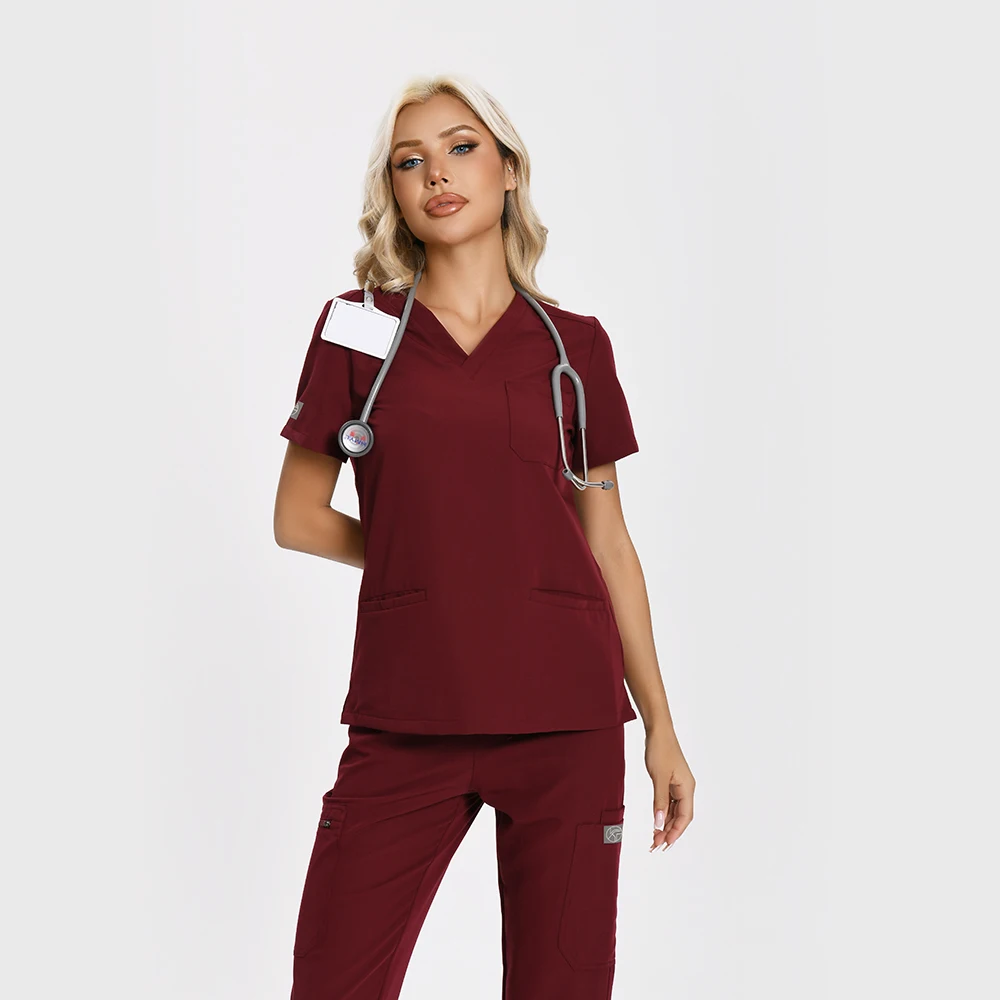 KUNGFU SCRUBS ropa de enfermería mujer ropa de trabajo enfermeras conjunto de exfoliantes suavidad antiarrugas uniforme médico bata quirúrgica antibacteriana