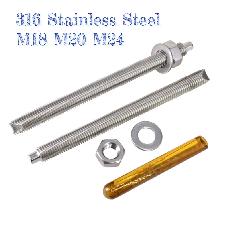 1pc High Precision 316 Stainless Steel Chemical Anchor Ten Times The Tensile Chemical Expansion Screw Including The Reagent