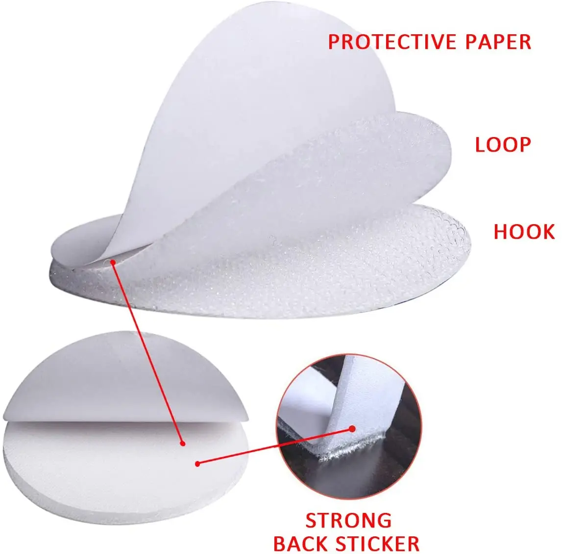 60mm Strong Self Adhesive Fastener Nylon Hook Dots Stickers Adhesive Tape For Bed Sheet Sofa Mat Carpet Anti Slip Mat