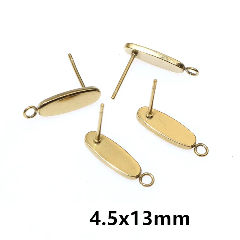 20pcs Stainless Steel Craft Earring Studs Geometric Polygonal Earrings Posts Connector For DIY Earring Jewelry Making Supplies view 3