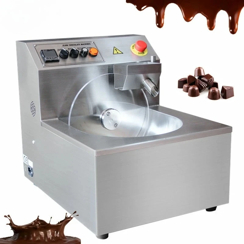 

8/15/30Kg/H Chocolate Melting Machine Chocolate Tempering Melting Pot Coating Machine 304 Stainless Steel Material