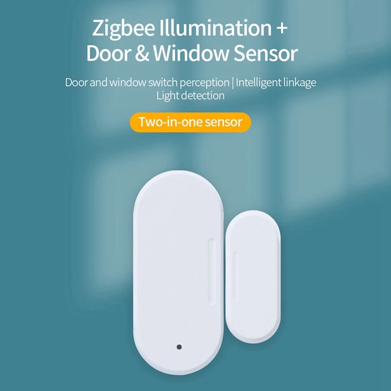 1Set Tuya Smart Zigbee Door Magnet + Light Sensor Reminder Lighting Sensor Alarm White