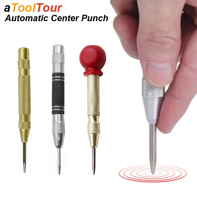 

Automatic Center Punch Automatic Kerner Woodworking Metal Steel Hole Self Pin Mark Spring Loaded Dent Marker Hand Tool Carpenter