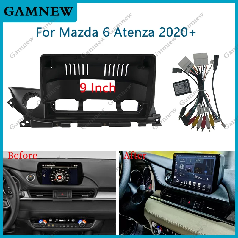 9 Inch Car Frame Fascia Canbus Box Adapter Deceoder Android Radio Dash Fitting Panel Kit For Mazda 6 Atenza 2020+