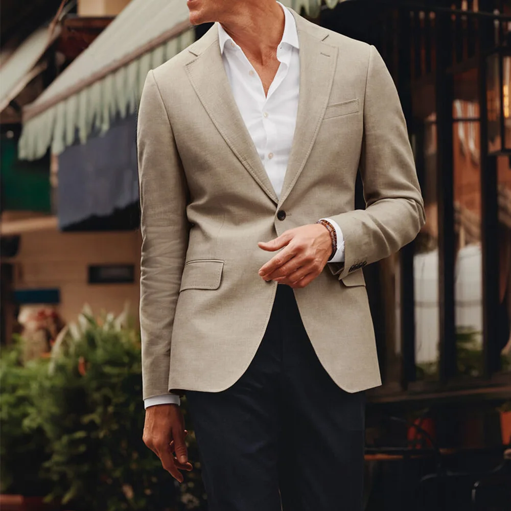 

Men's Suit Jacket Cotton Linen Single Breasted Slim Fit Elegant Casual Blazer Comfortable Business Office Wear Formal Work Attir
