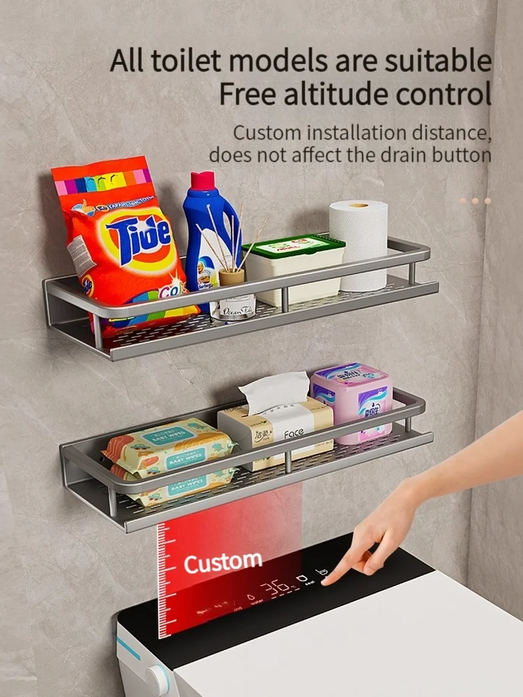 Bathroom Shelf Shelves Wall Mounted Shampoo Storage Rack For Kitchen Holder Square Bath Organizer Kitchen storage image 4