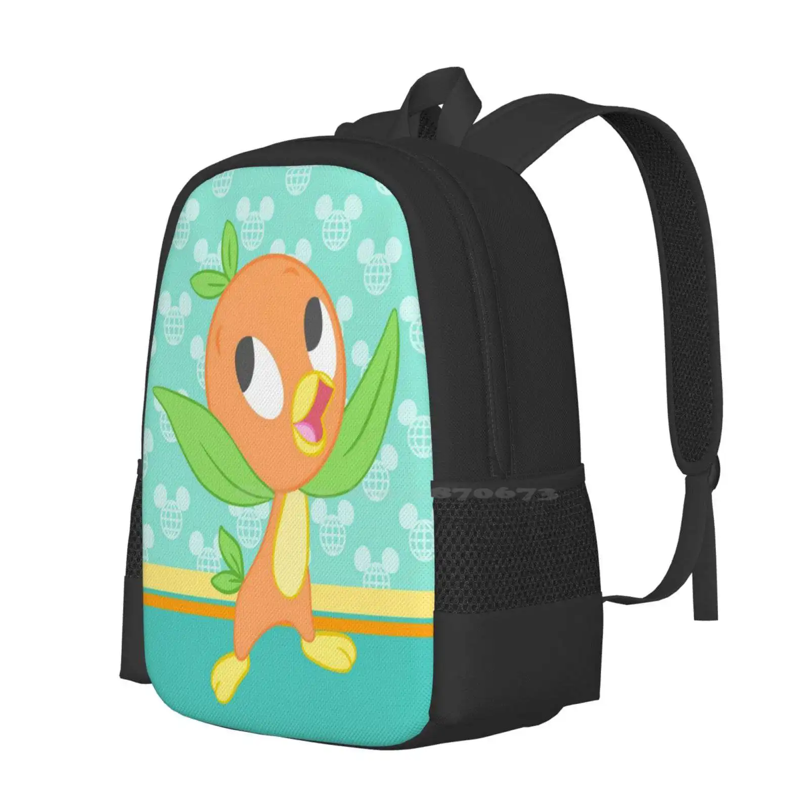 Wdw-mochila con diseño de pájaro naranja, morral escolar, naranja