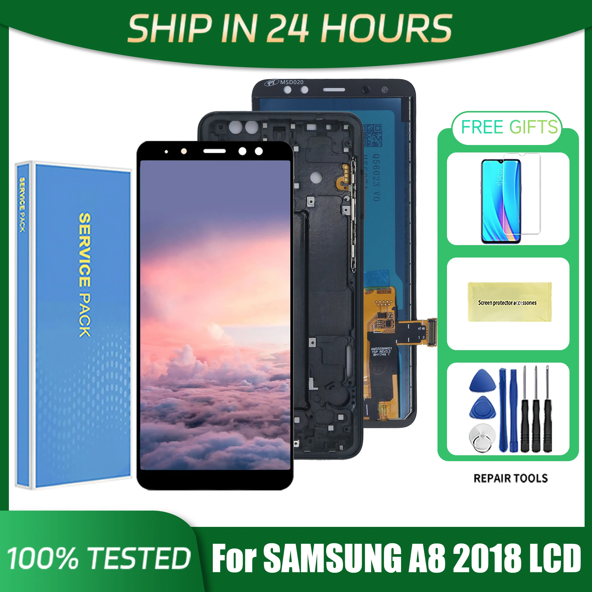 AAA+ A530 A530F A530F/DS Display With Frame For Samsung Galaxy A8 2018 Lcd Display Touch Screen Digitizer Assembly Replacement