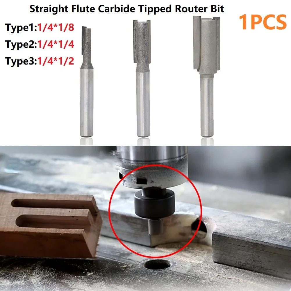 Shank Carbide derrubado fresa, Router Bit, Indústria Carpintaria, 1/4"
