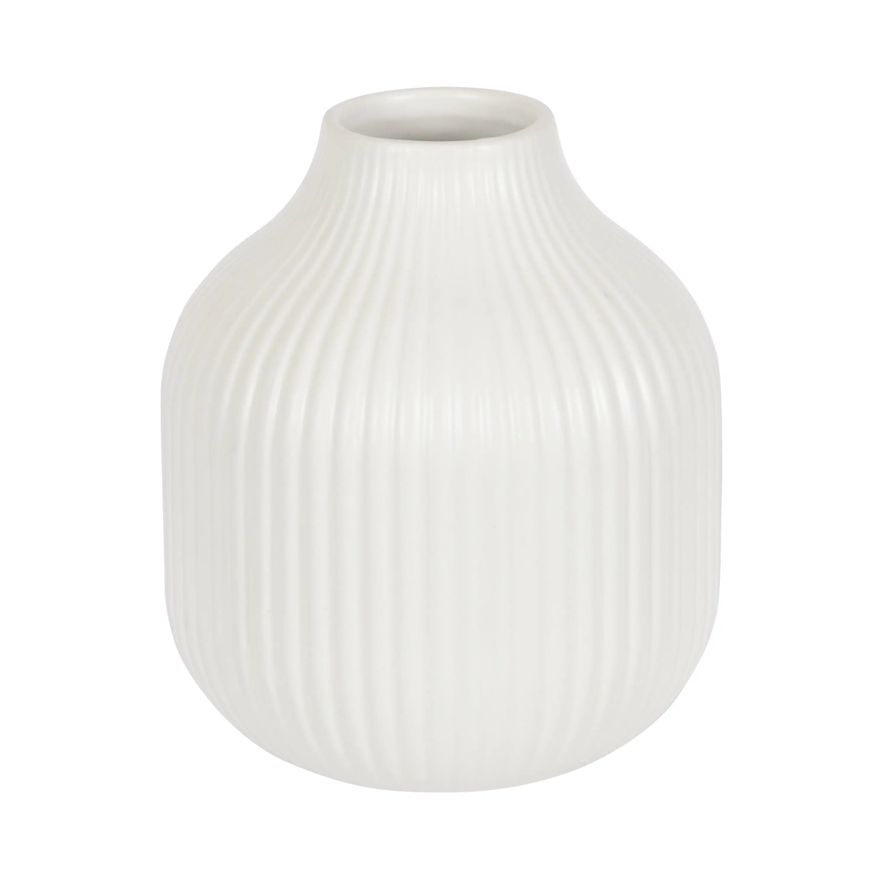 

Better Homes & Gardens Ribbed Ceramic Vase, 6", Cream