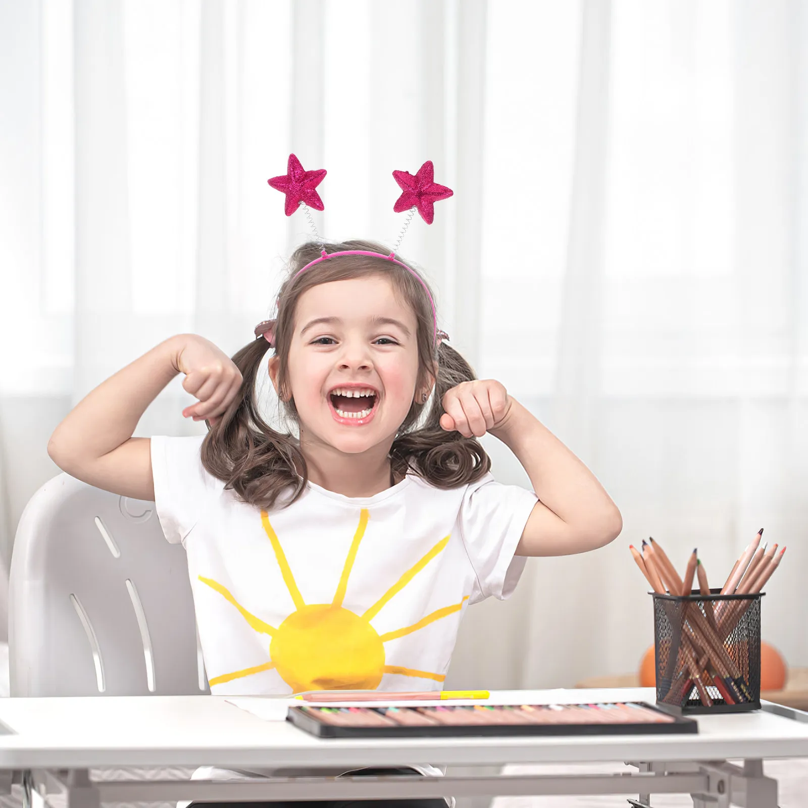 

6 шт. праздничных декоративных повязок на голову в форме звезды, блестящие пенопластовые обручи для волос для детей, для патриотических вечеринок, Хэллоуина, Дня независимости