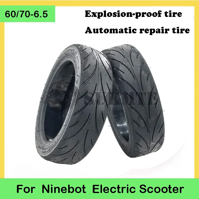 10 Inch 60/70-6.5 Rubber Tubeless Scooter Tires For Segway Ninebot MAX G30 Front and Rear Tyres Explosion-Proof With Gas Nozzle