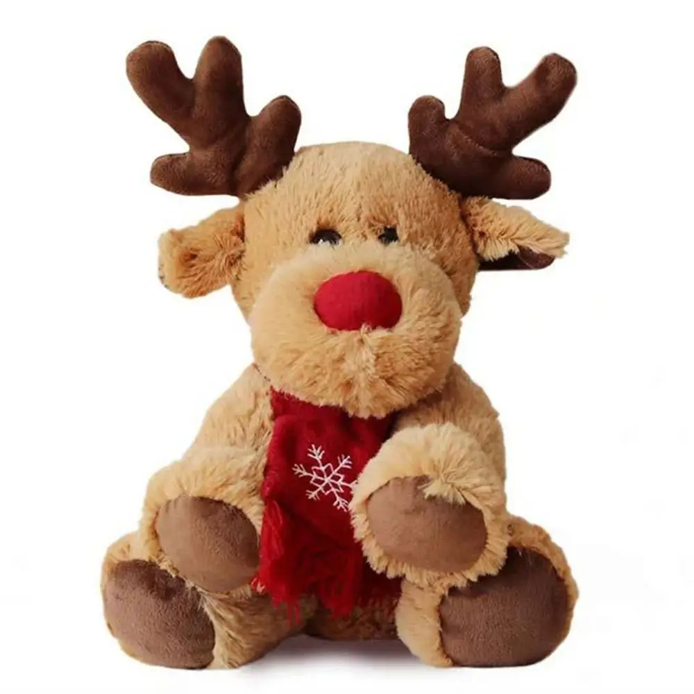 30cm Cute Cartoon Elk Doll Toys Reindeer Plush Doll Stuffed Toy Christmas Gifts Elk Plush Toys