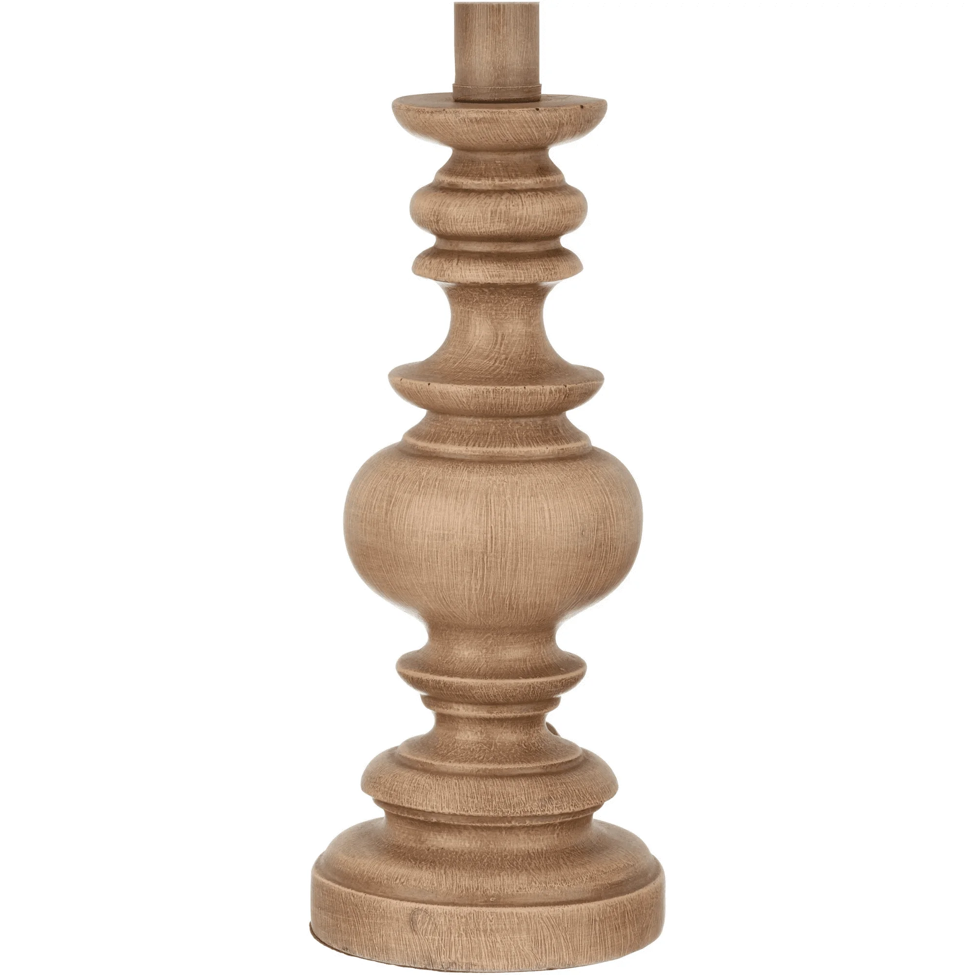 

18.5 Traditional Washed Wood Table Lamp, Linen Shade