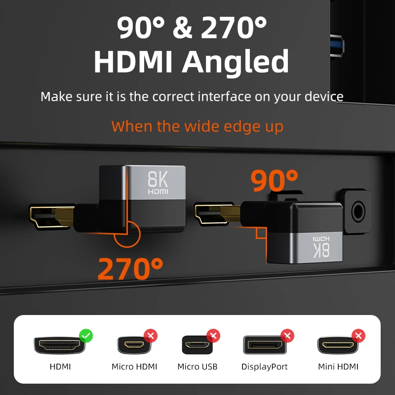 CABLETIME 8K HDMI محول ذكر إلى أنثى محول محول UHD2.1 دعم 8K HDMI 2.1 4K 120 هرتز 48Gbps لأجهزة الكمبيوتر المحمول HDTV PS5