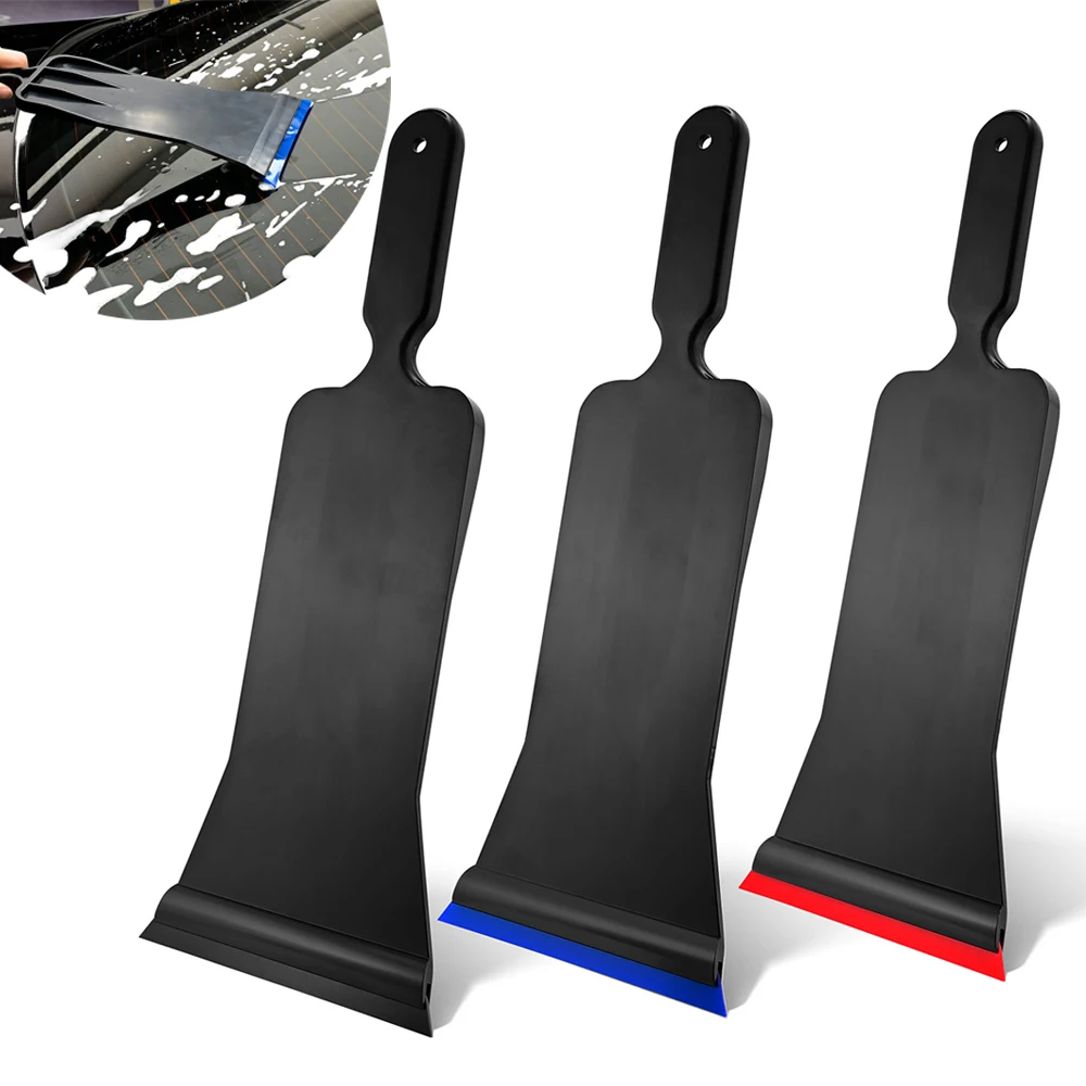 

FOSHIO Windshield Cleaning Squeegee Soft Rubber Blade Long Handle Shovel Snow Scraper Bulldozer Car Window Film Tint Tools 3PCS