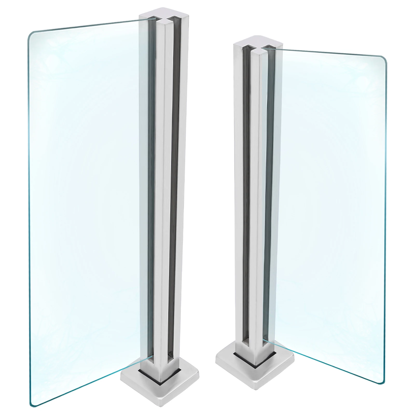 Stainless Steel Balustrade for Balustrade Balcony Deck Stairs, Cannot Add Handrail Version(25.6‘’/ 65cm，35.8”/91cm, Corner Post)