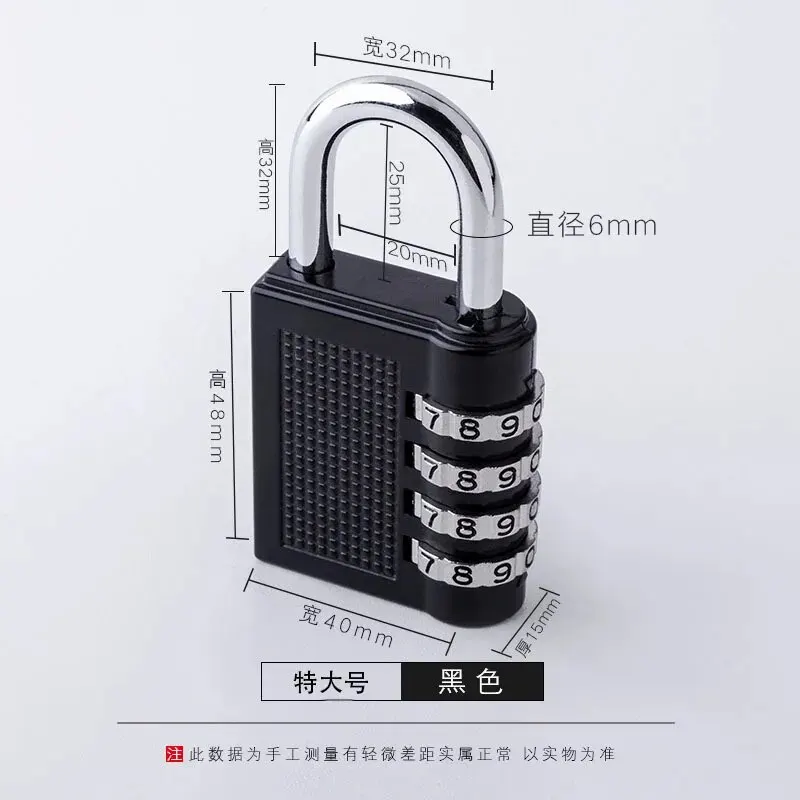 4 Digit Zinc Alloy Combination Lock Padlock Luggage Anti-theft Weatherproof Security Outdoor Gym Safely Code Door Lock Black