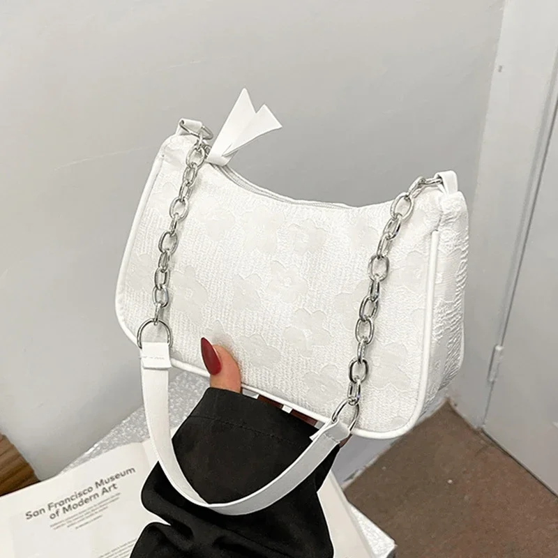 

Lovely Women's Bag Flower Dark Pattern Design Fashion Shoulder Bag Women's Casual Designer Underarm Bag Handbag