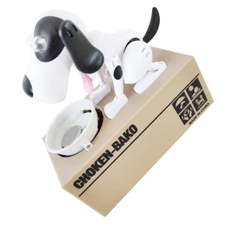 ABKI-My Dog Piggy Bank Robotic Coin Munching Toy Money Box, Dog Eating Coin Piggy Bank