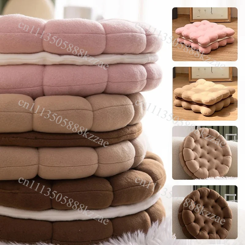 Creative Simulation Sandwich Cookie Plush Pillow Soft Comfortable Thick Seat Cushion Sofa Throw Pillow Living Room Home Decor