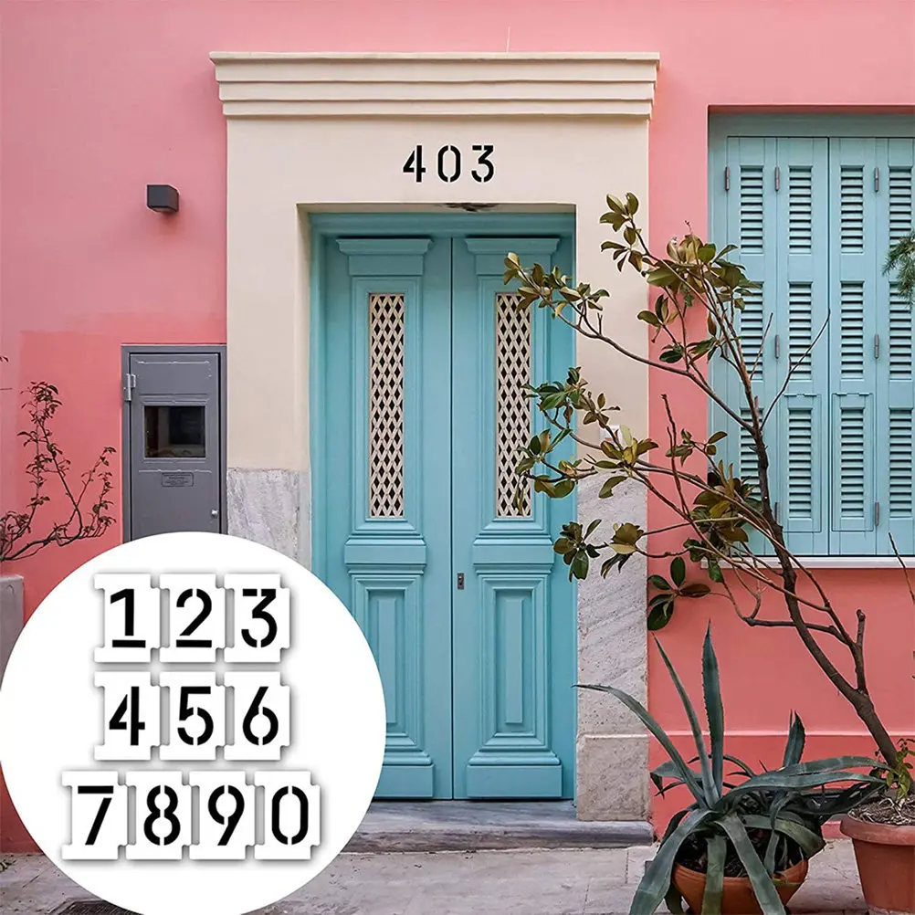 

Набор трафаретов для рисования с полыми цифрами, белые, прочные, многоразовые шаблоны для стен, дерева, ткани, холста, для DIY-рисования и творчества