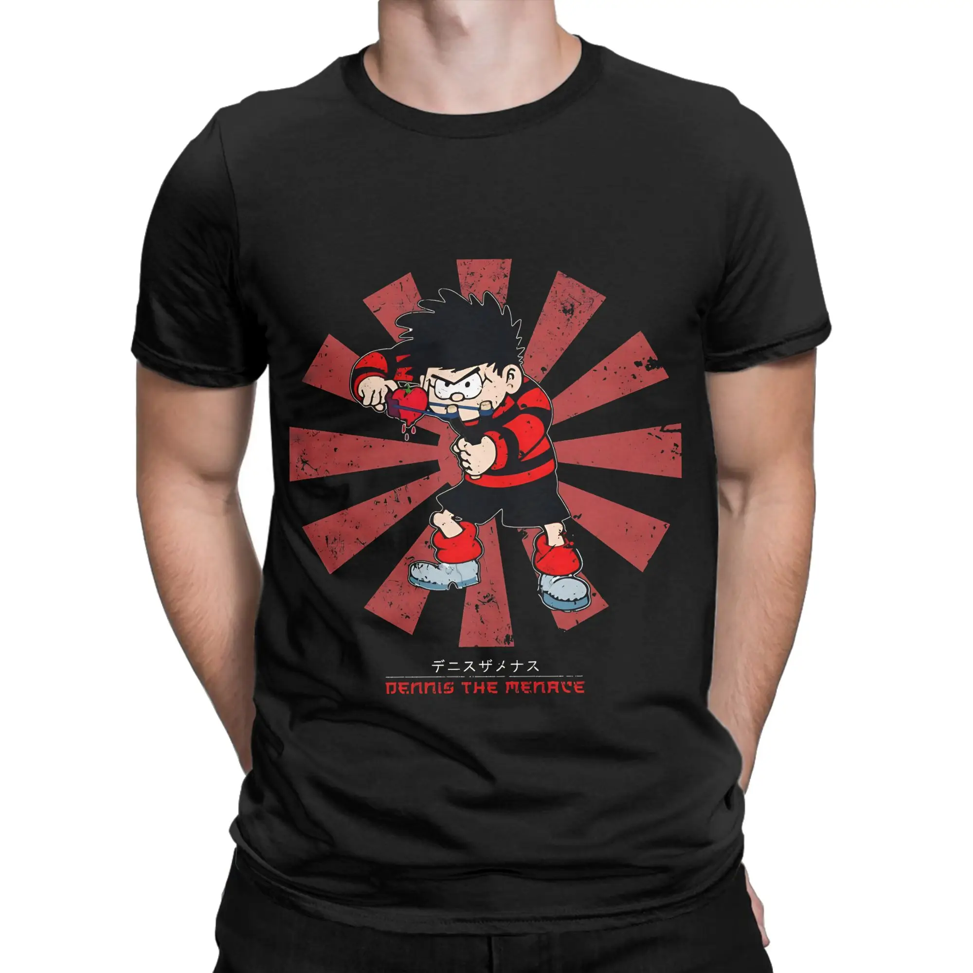 Dennis The Menace Retro Japanese Funny 100% Cotton T-Shirt The Beano Tees Tops For Men