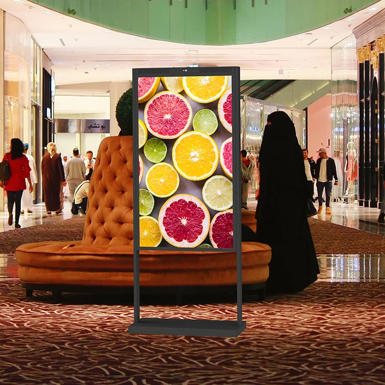 

3000~3500nits Smart Brightness Control Double Sided Advertising Display Slim Design Free Standing Window Screen Digital Signage