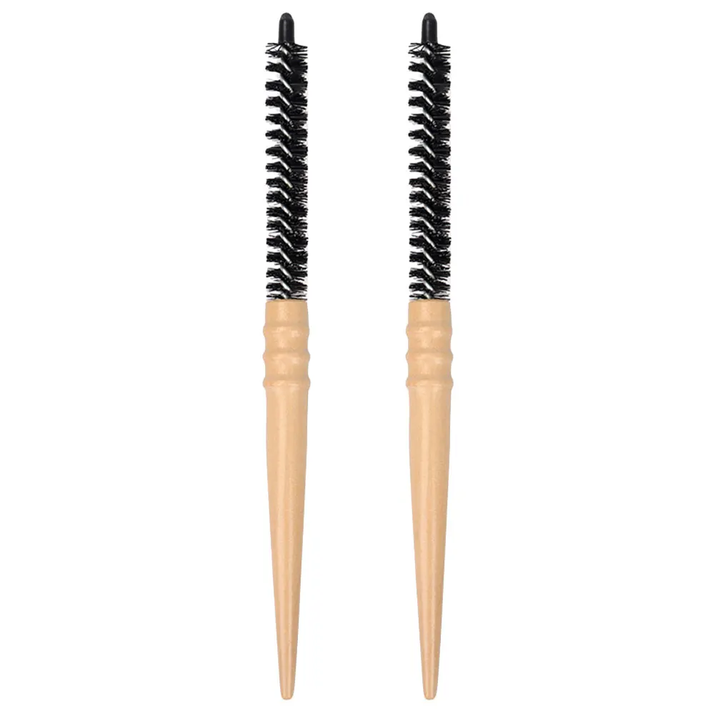 

2pcs Curl Styling Comb Small Rolling Tool Nylon Wool Curly Travel Anti Static Hairbrush Blow Drying Round For Women Men