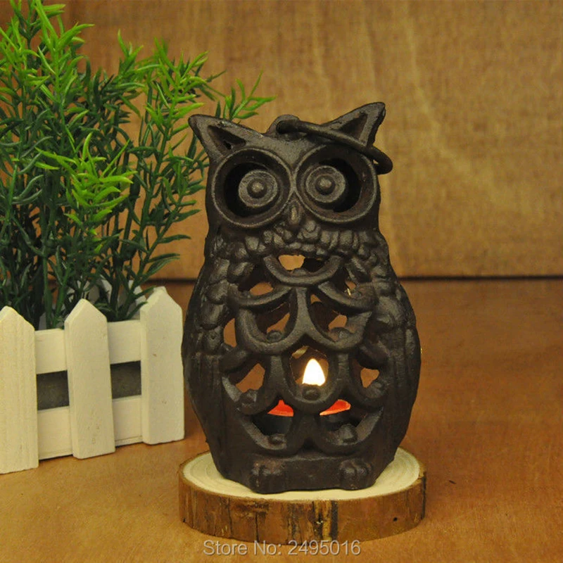 

Owl Shape Candlestick Candle Holder -Tealight Holder Lantern Stand, Home Decor Cast Iron Table-Top Lantern table solid iron Prop
