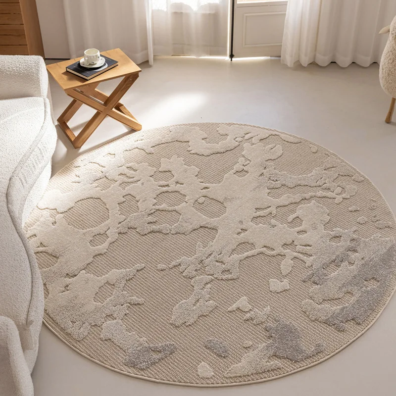 Log wind round carpet living room sofa coffee table blanket premium wabi sabi easy care bedside blanket chair non-slip floor mat