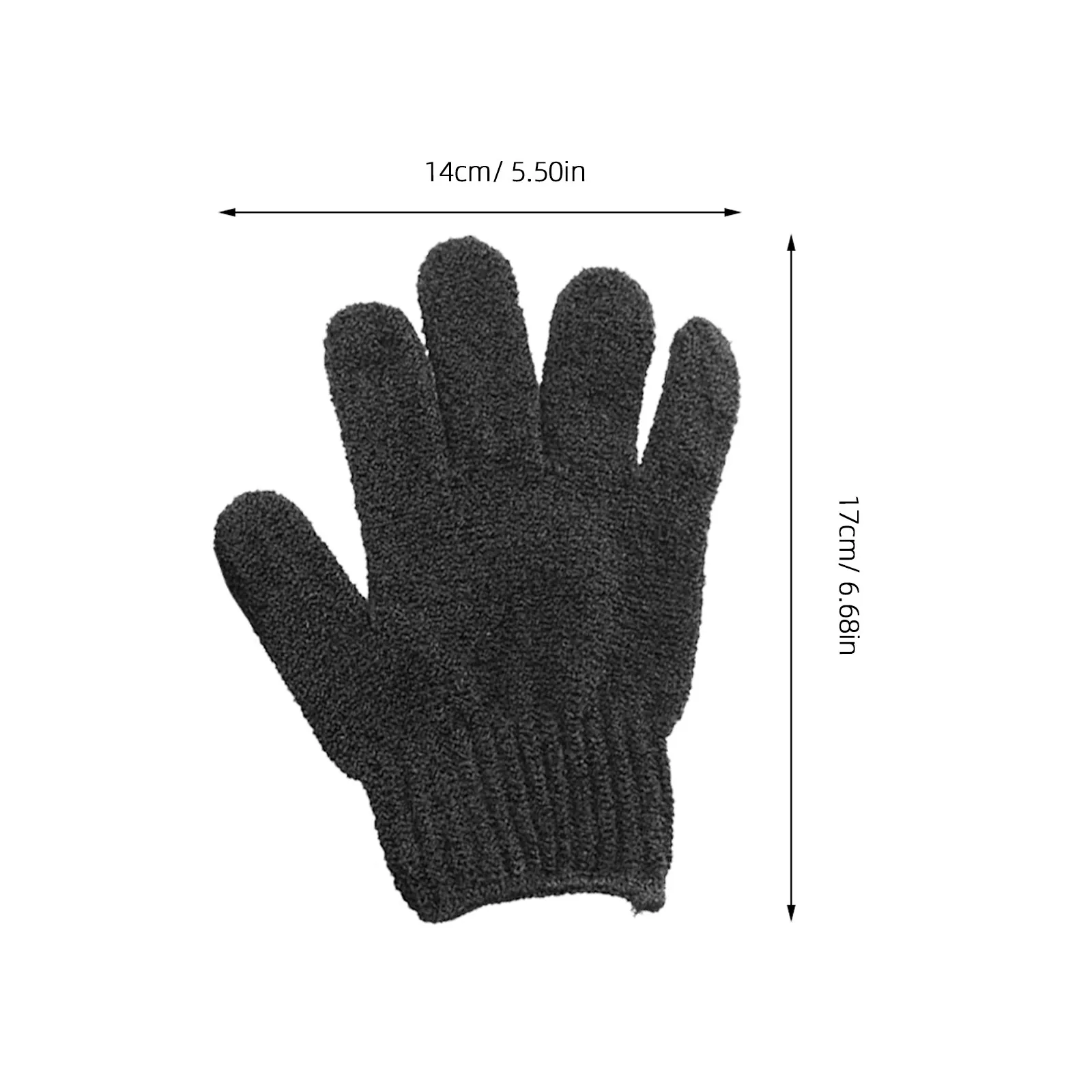 Black Acrylic Bath Exfoliating Gloves for Body Scrub, Skin Smoothing & Dead Cell Removal
