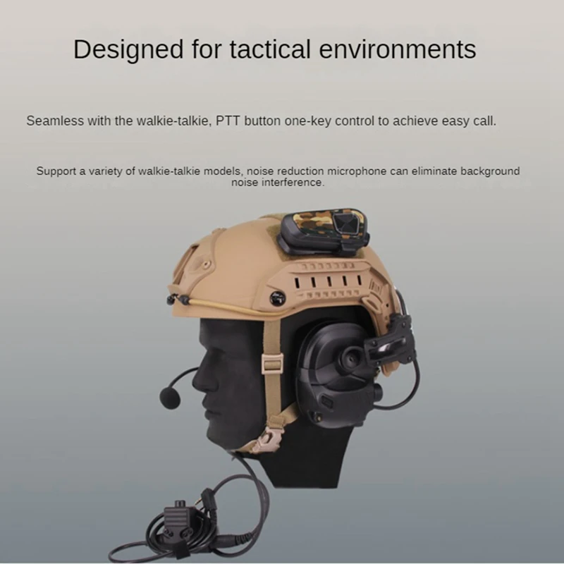 Tactical Headset Anti-Noise Headphone Electronic Protection Earmuff Hunting Sports Tactical Headset Nrr25db