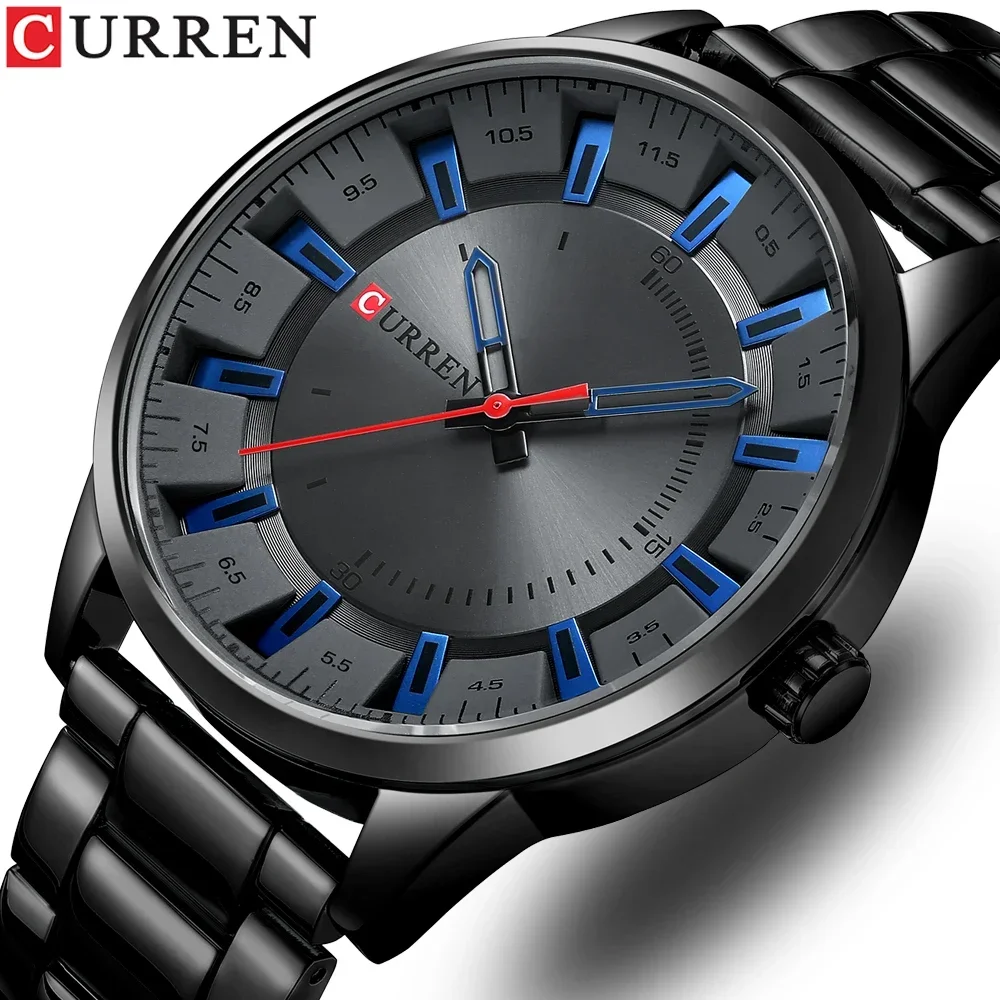 2024 CURREN 8406 Fashion Quartz Watches Top Luxury Brand with Stainless Steel Waterproof Sports Men’s Watch Casual Clock for Men