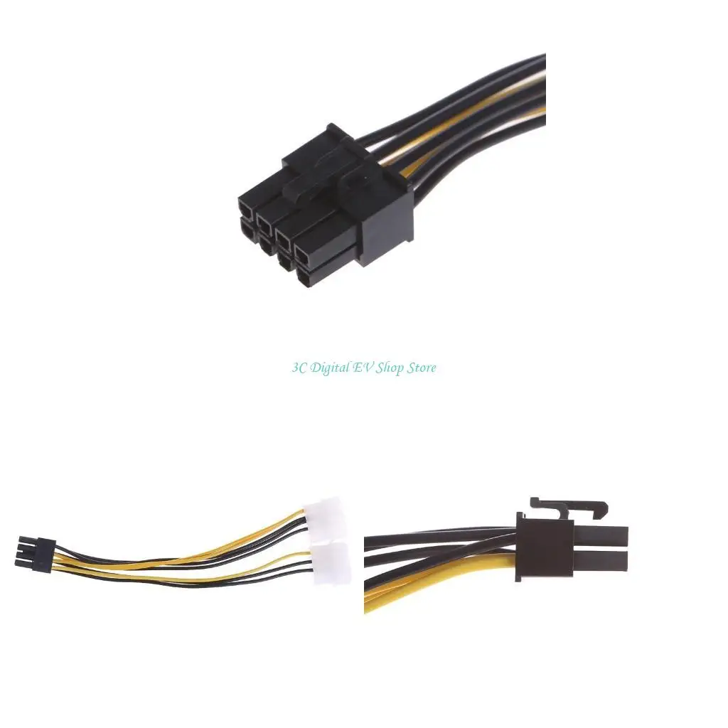 

E74D Dual Molex 4-Pin Male to 8-Pin Male PCI for Express Power Converter Cable for Video Card Pci-e ATX PSU Power Supply Cabl