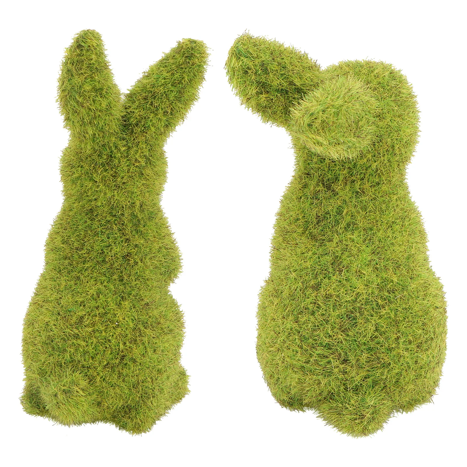 

2Pcs Rabbit Animal Adornment Flocking Decor Compact Size Home Garden Scene Layout Rabbit Adornment Flocking Animal Decor