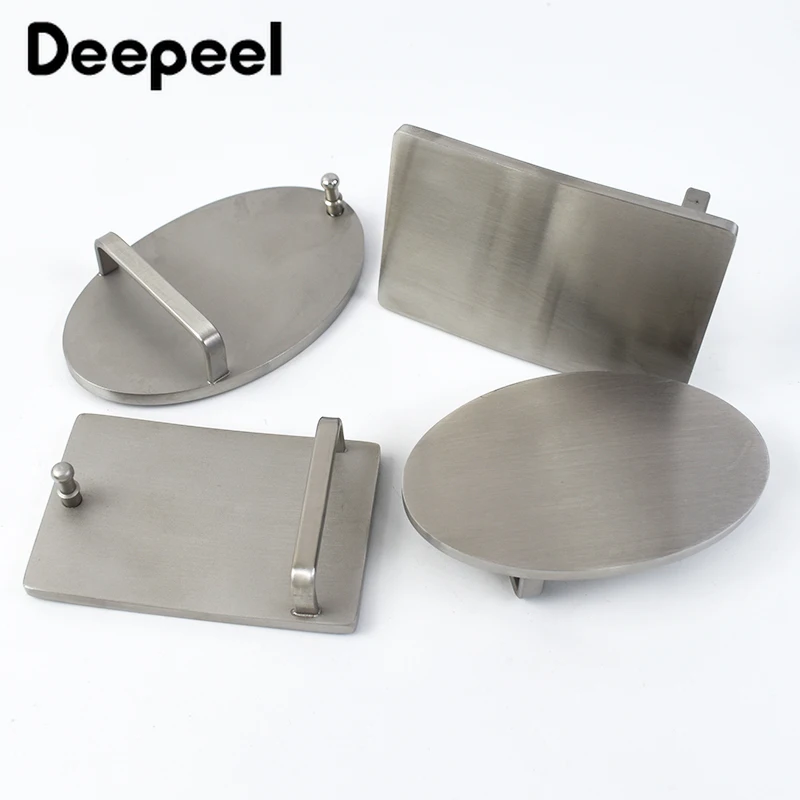 Deepeel 35/40mm Stainless Steel Man Belt Buckle Metal Automatic Smooth Plate Belts Head for Waistband Leather Crafts Accessories